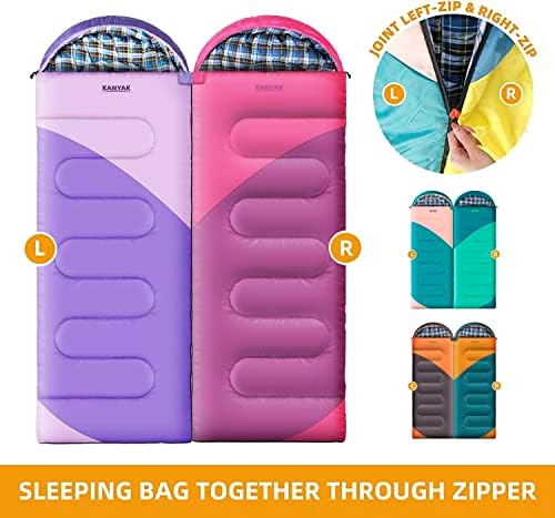 Camping Sleeping Bag, 32℉ vreće za spavanje za odrasle decu tinejdžere po hladnom vremenu topla torba za