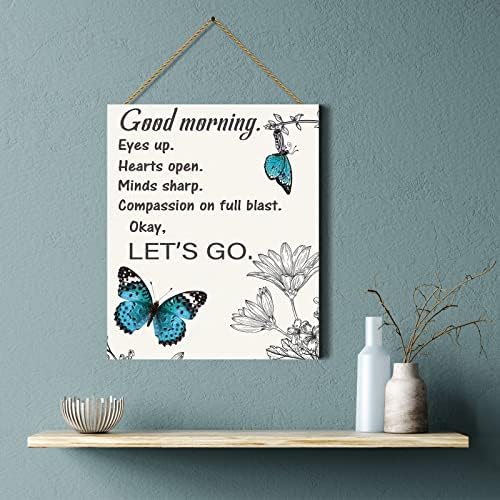 Inspirational Butterfly Canvas Wall Art: Jutarnji motivacijski citat za spavaću sobu za tinejdžerke, slika