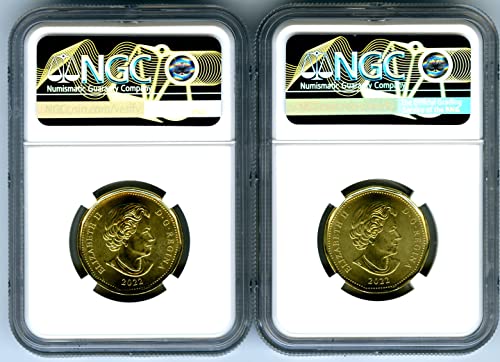2022 CA Kanada 1 USD Oscar Peterson Loonie Loon Prvo izdaje dva set novčića Podudar za cert NGC $ 1 NGC