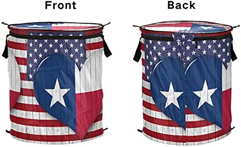 Amerika Texas Flag Pop up Praonica rublja Sklopivom košarom za pohranu Sklopive košarice za pranje rublja
