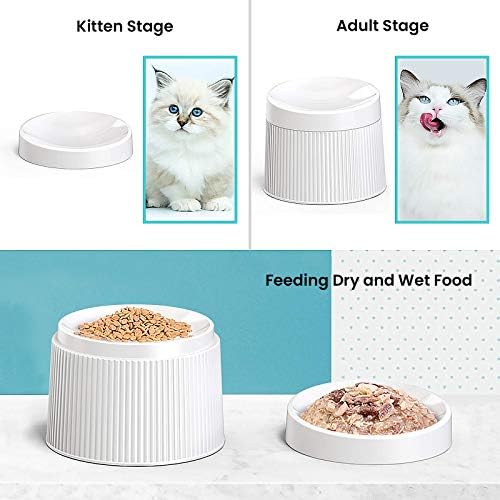 iPettie uzdignuta posuda za hranu za mačke posuda za mačke, nagnuta stanica za hranjenje kućnih ljubimaca