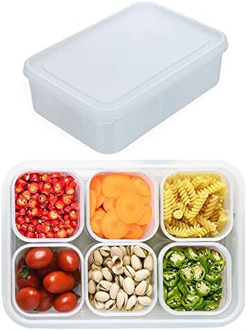 Frižider za čuvanje hrane sa hermetičkim poklopcem, 6 uklonjivih plastičnih malih kutija, višekratni voće