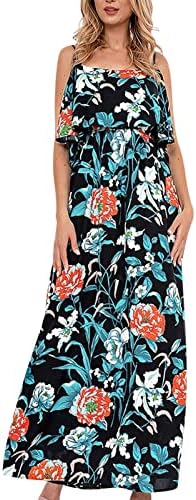 Ležerne ljetne haljine Ženske kombinezone cvjetno printira sljezni s labavim rukavima bez rukava s tamnim