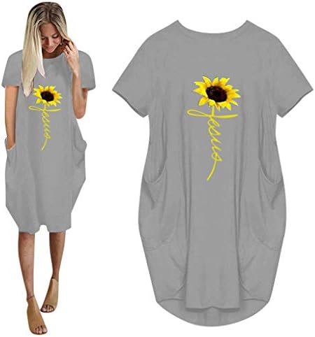 Lkpjjfrg ženska haljina za majicu 2023 proljeće modne kratke rukave višebojni haljina za majicu s rukavima