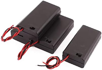 X-DREE 4 kom futrola za baterije sa poklopcem 2 x 1.5 V AA crna plastična dvostruka žica(Estuche para celdas de batería de 4 piezas con cubierta 2 x 1.5 V AA, doble cable de plástico negro