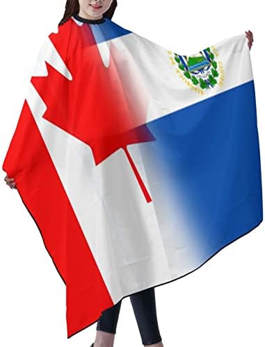 Kanada El Salvador Flag otch pregača za rezanje kose CAPE 55 x 66 inča, vodootporna podesiva zaptiva za