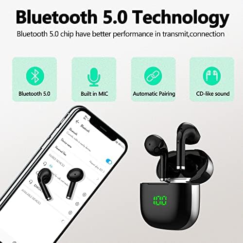 Joxfel True bežične uši, Bluetooth slušalice 30h Reprodukcija Digitalni zaslon za napajanje, Slušalice sa