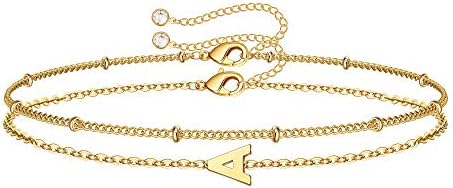 Dainty Gold početne narukvice za žene, 14k pozlaćene Dainty personalizirane zlatne narukvice početne narukvice