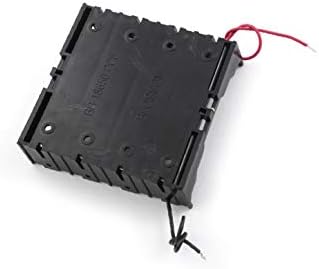 X-DREE u Crnoj plastici 4x3.7v 18650 kutija za skladištenje držača baterije w 11cm žica (En caja de almacenamiento