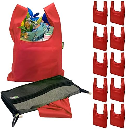 BagFold LIGHT-10 kesa za namirnice za višekratnu upotrebu za kupovinu u torbici za točenje; sa kopčom za