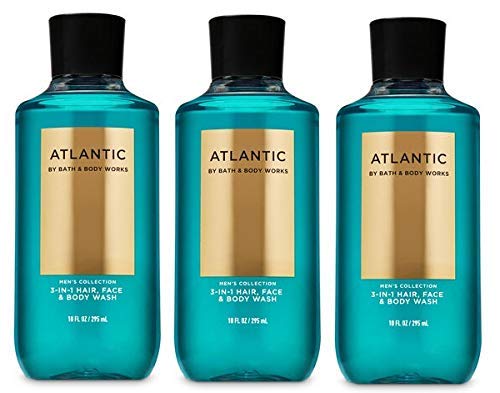 Bath and Body Works For Men ATLANTIC 3-u-1 Hair, Face & Body Wash - Value Pack Full Size
