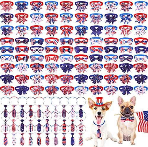 120 kom srpnja Set ovratnika za pse luk za kravate uključuje 60 dana za pravljenje neovisnosti za pse za