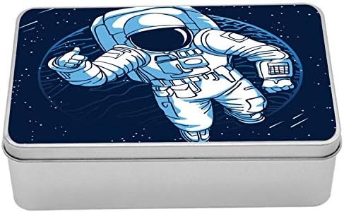 Metalna kutija AmpeSonne astronaut, crtani dizajn Spacemana na zvjezdanom vanjskom prostoru, višenamjenski