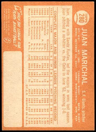 1964 TOPPS 280 Juan Marichal San Francisco Giants ex divovi