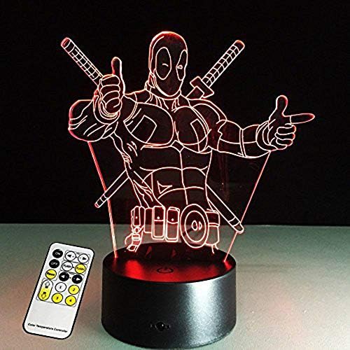 3d lampa Deadpool daljinska kontrola Najbolji poklon za dječake akrilni stol noćni svjetlosni namještaj