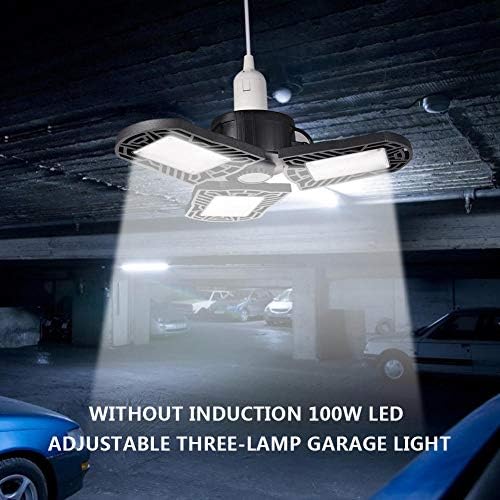 Yuyvhh LED garažna svjetla 100 W LED podesiva deformabilna trostruka sjajna rasvjeta sa 3 podesive LED ploče,