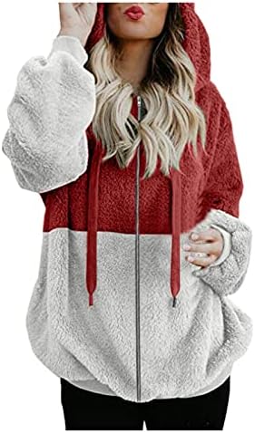 Božićni pokloni, zimski salon Radni puloveri Žene prevelizirani dugi rukav lepršavi kapuljač za pulover