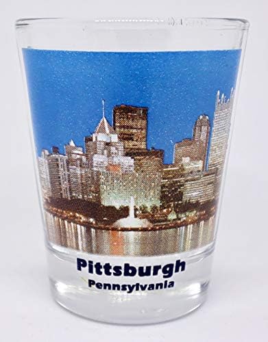 Pittsburgh Pennsylvania City Skyline Boja Photo Shot Glass