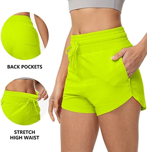 Urkeuf ženske znoje pamučne šorc sa džepovima visoki struk casual ljetne atletske kratke hlače za trčanje