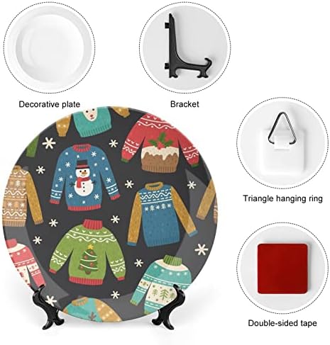 Ružni božićni džemperi Dekorativne ploče okrugle keramičke ploče sa postoljem za prikaz za uređenje za uredski