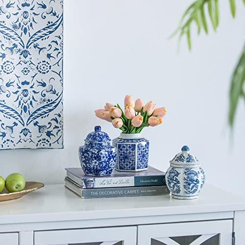 A & B Dom plave i bijele vaze, porculanske đumbirske tegle za kućni dekor, Chinoiserie Vase za spavaću sobu