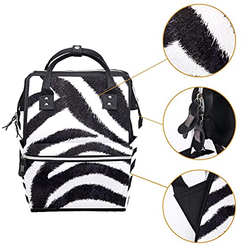 Zebra Pozadine Crno-bijele pruge Pelene tote torba Mummy Ruksak Veliki kapacitet Nasperna torba za staračku