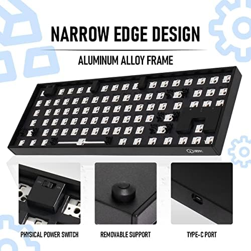 Hunfuthr AL87 RGB Hotswap mehanički Gaming Keyboard Kit 87keys Aluminijumska legura Shell tastatura Kit