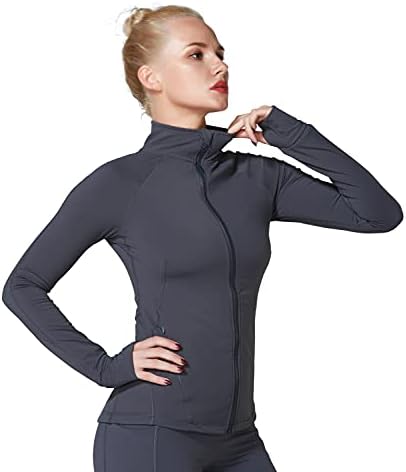 Sunzel ženske malene lagane jakne pune zip sportska jakna s rupama za palčeve za vježbanje joga atletika
