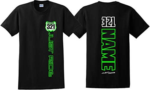 Just Ride Motocross Number Plate Shirt MX Moto personalizovani Lime Green KX
