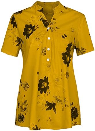 Majice s kratkim rukavima za žene za žene Ljetni cvjetni vrhovi Bluze Business casual majica Blusas de Moda