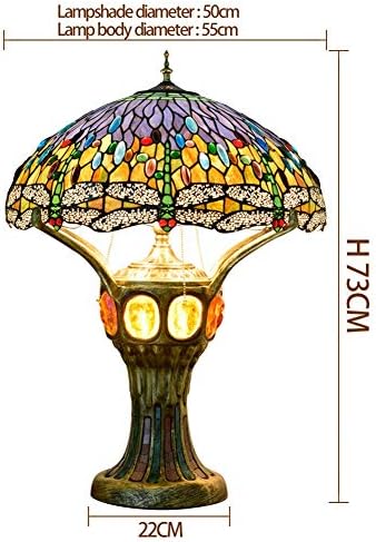 Retro dekorativni dnevni boravak noćni stol svjetiljka 22 Tiffany Veliki retro žuti Creative Dragonfly vitražnog