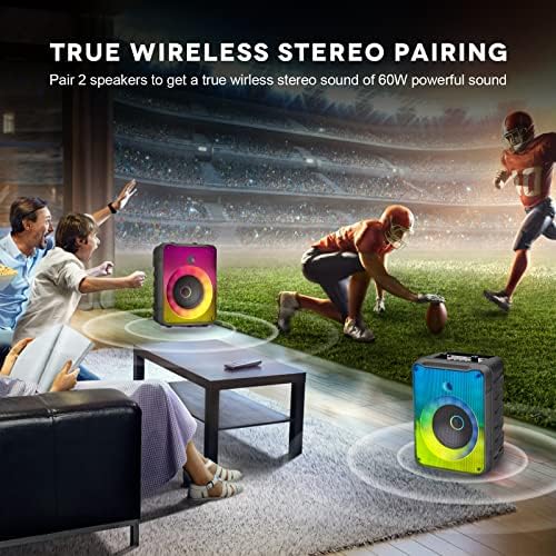 TAMPROAD Bluetooth zvučnici, 30w prijenosni glasni bežični Stereo zvučnik sa dubokim basom, Bluetooth 5.0,