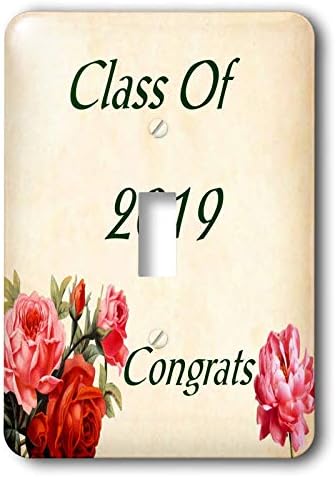 3drose lens Art by Florene-diplomiranje - slika starinskog papira i crvenih ruža sa čestitkama klase 2019 - pojedinačni prekidač