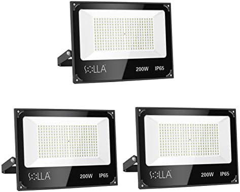 SOLLA 3 PACK 200W LED lampica od poplave, IP65 vodootporan, 48000lm, ekvivalentna, 3300W, super svijetla