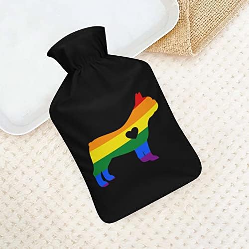 Rainbow BulldDog Hearbeat Plush Top Water Bag Slatka gumena ubrizgavanje vode Topli toplji za bocu za vodu