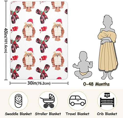 Swoddle pokrivač sova Crvene bobice Pamučni pokrivač za dojenčad, primanje pokrivača, lagana mekana prekrivačica