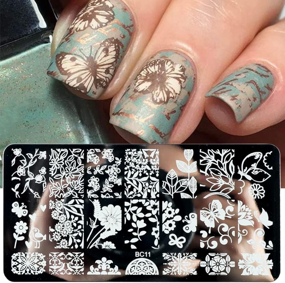 1pc Lace latice ploče za utiskivanje za nokte Mandala biljke apstraktne šablone za žig Poljski štampanje
