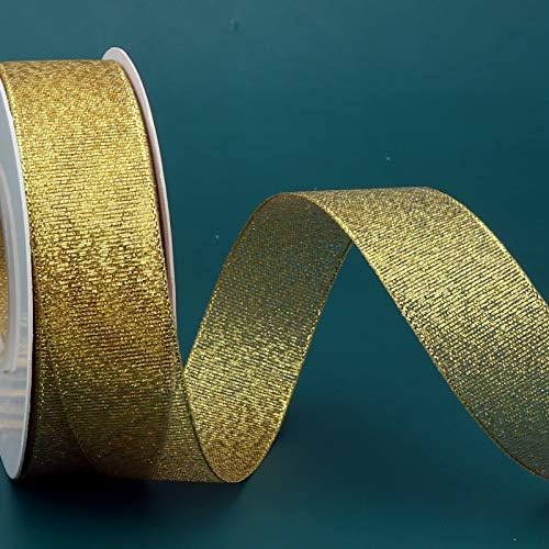 Zlatna traka od 1 inča, svjetlucava Zlatna traka za umotavanje poklona, traka za uvijanje tkanine za vjenčanje,