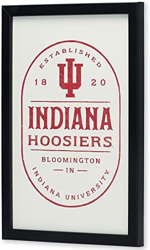 Brendovi otvorenih puteva Indiana Univerzitetska značka uokvireni drveni zidni dekor - Vintage Indiana Hoosiers