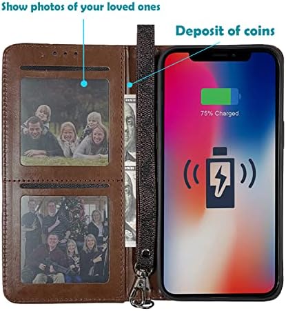 Dugecey luksuzna torbica za novčanik za iPhone 13 Pro Max, kožna magnetna preklopna torbica klasičnog uzorka sa narukvicom i Premium držačem kreditnih kartica koji se može sakriti, dizajnirana za iPhone 13pro Max 6.7 inch