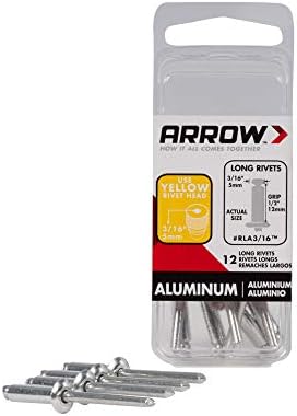 Arrow RLA3 / 16 dugačke aluminijumske 3/16-inčne zakovice, 12-pakovanje