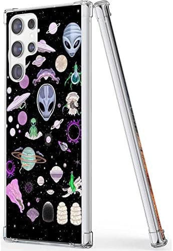 Kompatibilan sa Samsung Galaxy S22 ultra vanzemaljskim futrolom, vanzemaljskim uzorkom Crni svemirski misteriozni