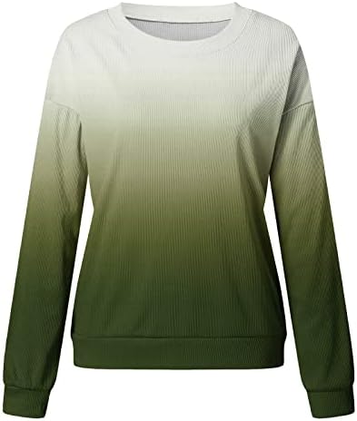 Tie dye dukserica za žene prevelizirani gradijentni rebrasti pleteni džemper Ombre majica s dugim rukavima
