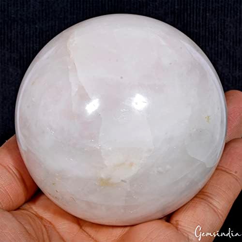 Gemsindia 3650 CT Natural Rose Kvarc dragulja Kamena Kristalna sfera Izliječenje lopte sa štandom ~ 3.2