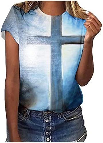 Majica Dame Jesen Summer Short rukava Modna CrewNeck Pamučna grafička srednjovjekovna bluza Tee za teen djevojke