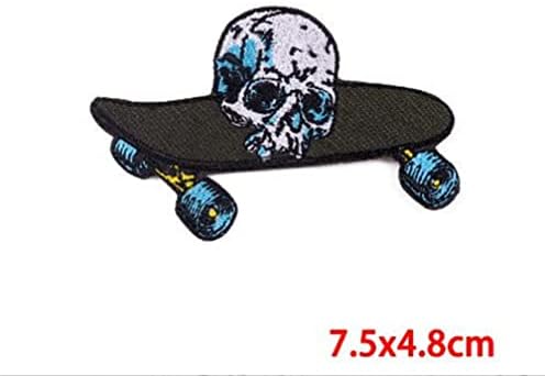 Skate skejtboard vezeno željezo na zakrpama na odjeći punk lobanje na trapericama odjeća za vez za spajanje