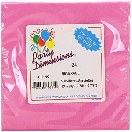 Party Dimensions Party Piće Hot Pink | Pakovanje od 24 salveta, broj 24 broja