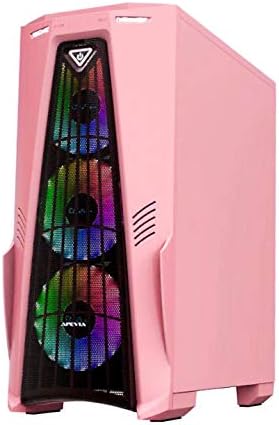 Apevia Crusader-F-PK Gaming futrola Mid Tower sa 1 x panelom od kaljenog stakla pune veličine, gornji USB3.0/USB2. 0/Audio portovi, 4 x RGB ventilatori, Pink okvir