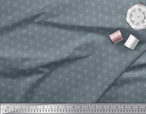 Soimoi pamučni dres tkanina Dot & amp; Fleur De Lis Damask Print Fabric by the Yard 58 inch Wide