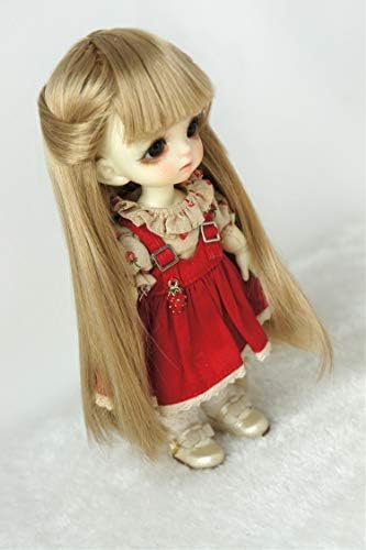 JD088 5-6 '' 13-15cm smeđa dlaka sa zadnjim pletenicama BJD lutka perike 1/8 lati žuta veličina Lovesick Doll pribor za lutke